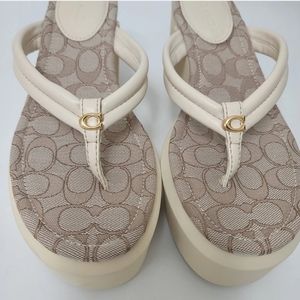 Women's COACH Women's Franki Platform Flip-Flop Sandals Black | eBay